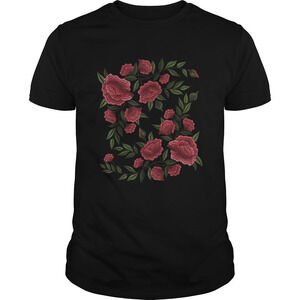 Faux Embroidery Rose Stitching Patch Style Flower Shirt